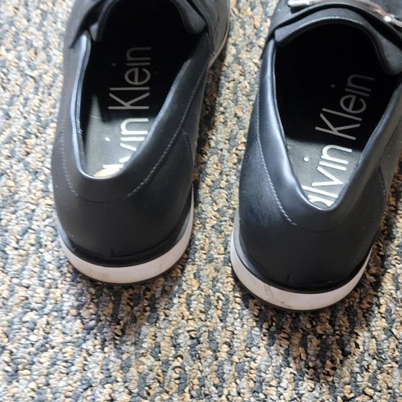 Men's Black Calvin Klein White Sole Loafers Size 10 - Picture 15 of 16